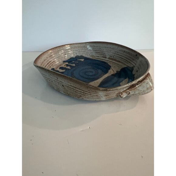 Rare Richard Sanderson Toad Hill Pottery NH Vegetable Serving Dish Blue JL - Picture 4 of 10